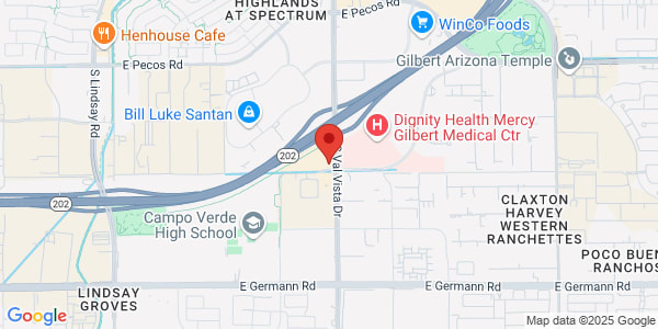 Map of 3570 S Val Vista Dr Ste 101 Gilbert, AZ 85297