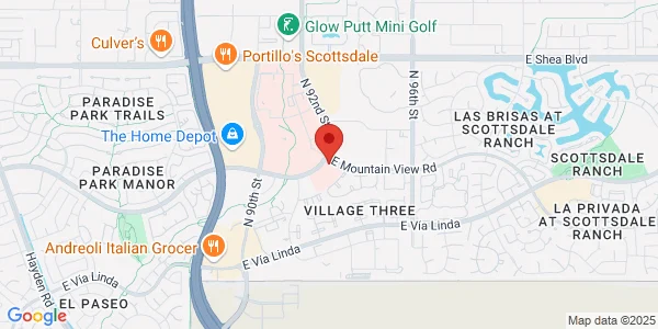 Map of 9201 E Mountain View Rd Ste 100 Scottsdale, AZ 85258