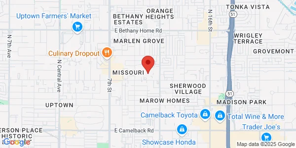 Map of 1110 E Missouri Ave Ste 410 Phoenix, AZ 85014