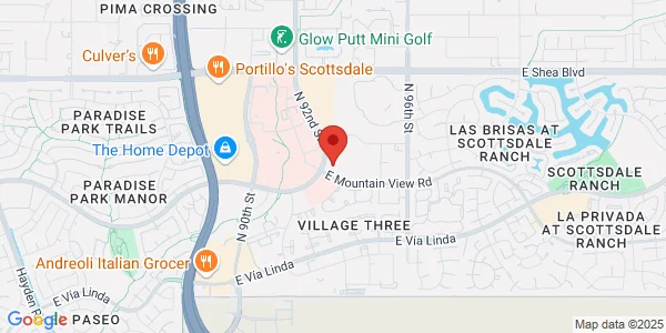 Map of 9220 E Mountain View Rd Ste 100 Scottsdale, AZ 85258