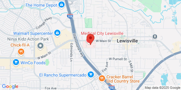 Map of 500 W Main St Ste 300 Lewisville, TX 75057