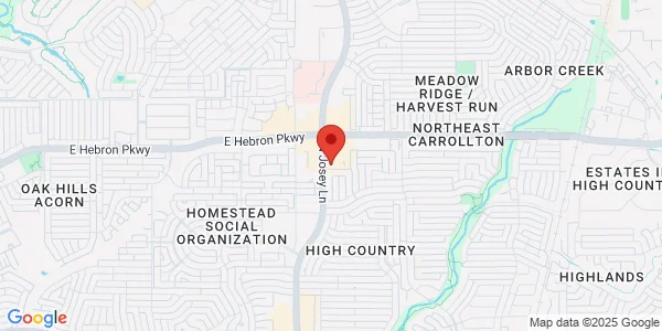 Map of 4112 N Josey Ln Ste 114 Carrollton, TX 75007