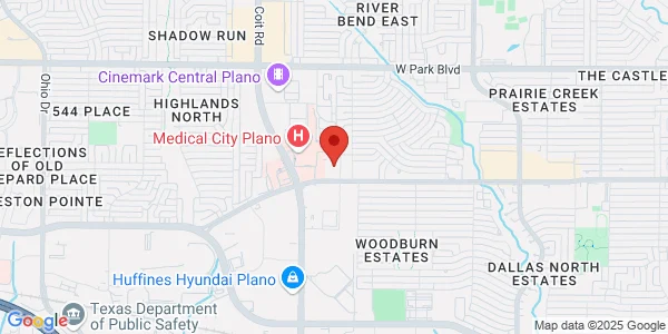 Map of 3801 W 15th St Ste 150A Plano, TX 75075