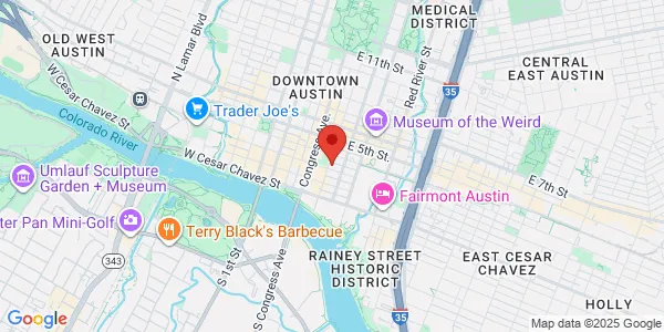 Map of 301 Brazos St Austin, TX 78701