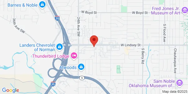 Map of 2100 W Lindsey St Ste B Norman, OK 73069