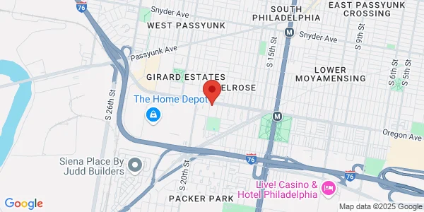 Map of 1834 W Oregon Ave Philadelphia, PA 19145