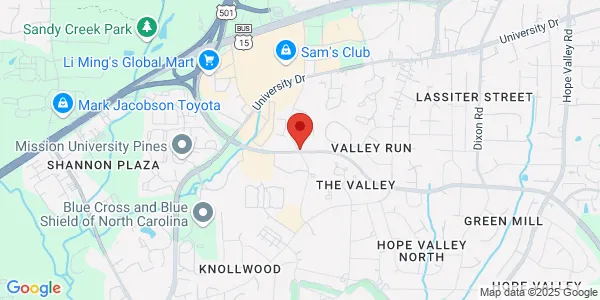 Map of 1800 Martin Luther King Jr Pkwy Ste 201 Durham, NC 27707