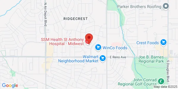 Map of 2825 Parklawn Dr Midwest City, OK 73110