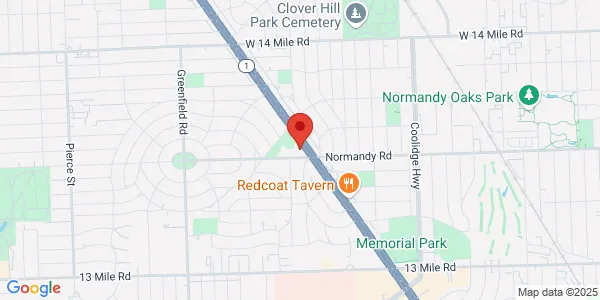 Map of 32121 Woodwarde Ave Royal Oak, MI 48073