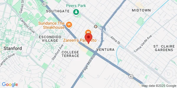 Map of 451 Sherman Ave Palo Alto, CA 94306