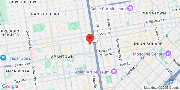Map of 1375 Sutter St Ste 101 San Francisco, CA 94109