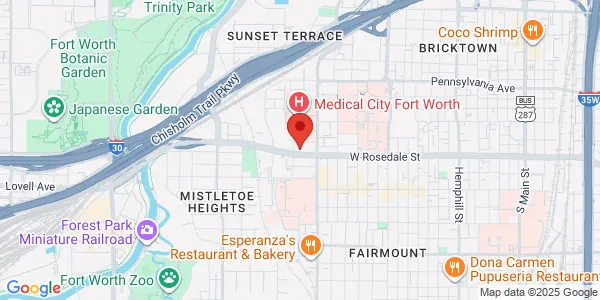 Map of 1650 W Rosedale St Ste 120 Fort Worth, TX 76104