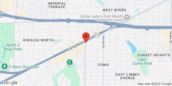 Map of 5937 Donnelly Ave Fort Worth, TX 76107