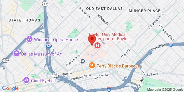 Map of 3600 Gaston Ave Ste 404 Barnett Tower Dallas, TX 75246
