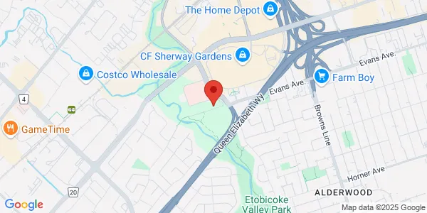 Map of 220 Sherway Drive Toronto, ON M9C 5N6 Canada