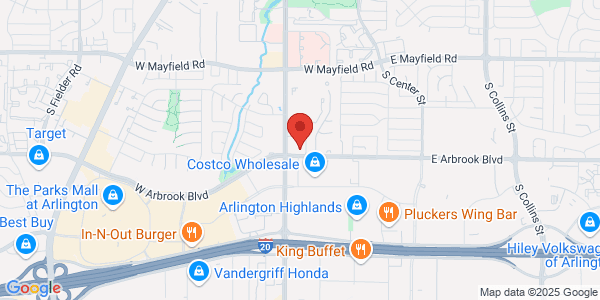 Map of 601 West Arbrook Blvd Arlington, TX 76014