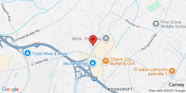 Map of 8831 Satyr Hill Rd Ste 100 Parkville, MD 21234