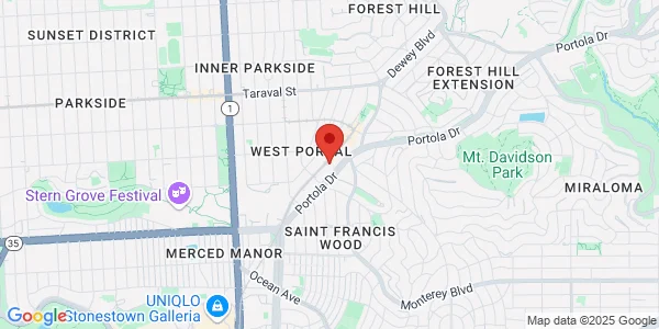 Map of 199 W Portal Ave San Francisco, CA 94127