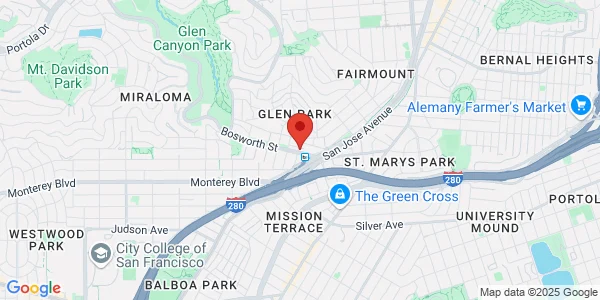 Map of 2895 Diamond St San Francisco, CA 94131