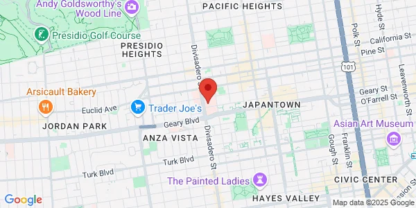 Map of 1600 Divisadero St San Francisco, CA 94115
