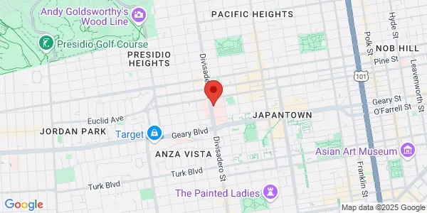 Map of 2380 Sutter St San Francisco, CA 94115