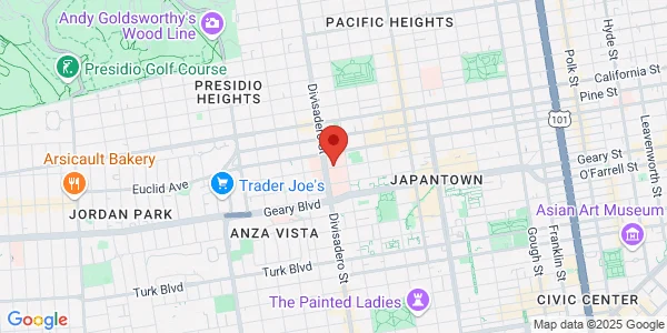 Map of 2356 Sutter St J-146 & J-226 1st Flr San Francisco, CA 94115