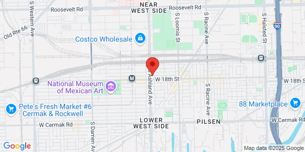 Map of 1713 S Ashland Ave Chicago, IL 60608