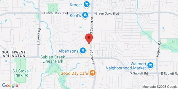 Map of 5860 S Cooper St Ste 100 Arlington, TX 76017