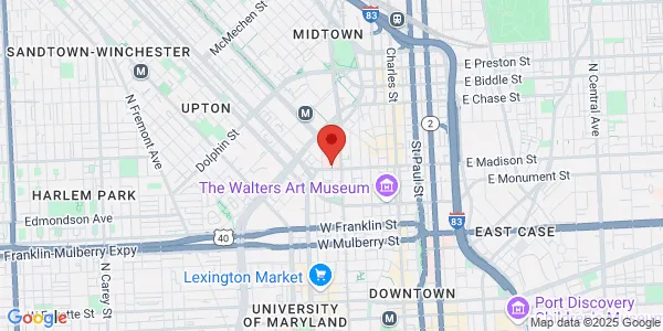 Map of 827 Linden Ave Baltimore, MD 21201