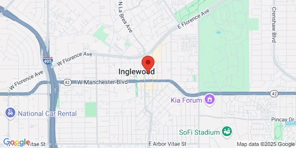 Map of 110 S La Brea Ave Ste 150 Inglewood, CA 90301