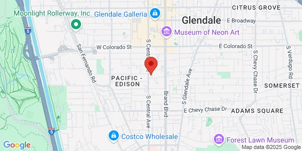 Map of 624 S Central Ave Glendale, CA 91204