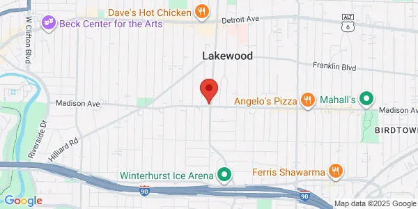 Map of 14800 Madison Ave Lakewood, OH 44107