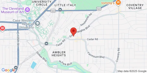 Map of 12301 Cedar Rd Cleveland Heights, OH 44106