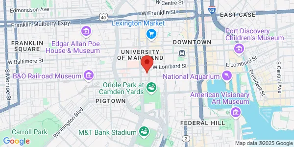 Map of 110 S Paca St Baltimore, MD 21201