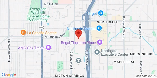 Map of 10330 Meridian Ave N Ste 130 Northwest Outpatient Medical Center Seattle, WA 98133