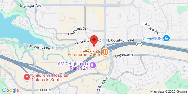 Map of 206 W County Line Rd Ste 150 Highlands Ranch, CO 80129