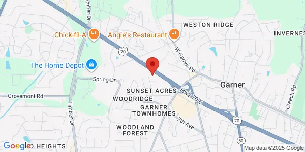 Map of 811 US 70 W Garner, NC 27529