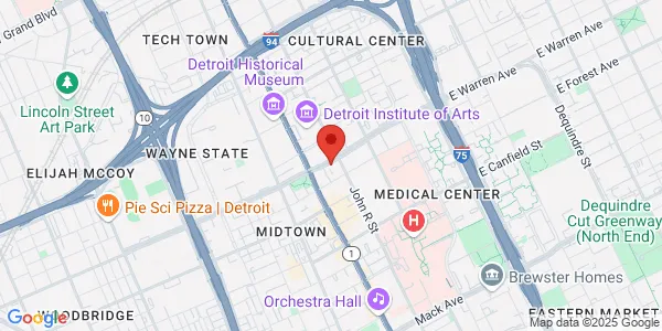 Map of 60 E Warren Ave Detroit, MI 48201