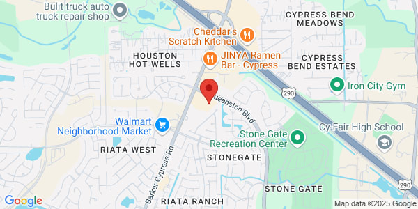 Map of 12239 Queenston Blvd Ste F Houston, TX 77095