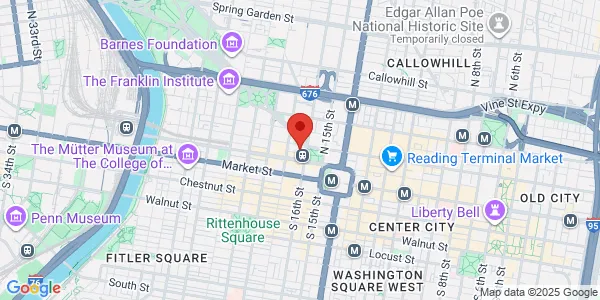 Map of 1600 Arch St Ste 101 Philadelphia, PA 19103