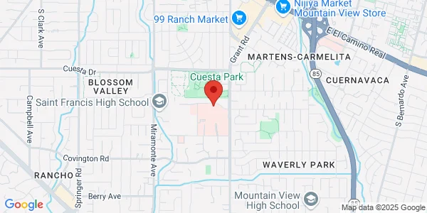Map of 2480 Grant Rd Ste 205 Willow Pavilion Mountain View, CA 94040