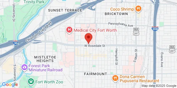 Map of 1300 W Rosedale St Ste A Fort Worth, TX 76104