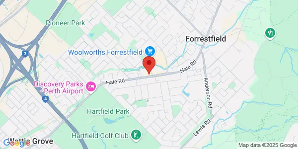 Map of 82 Hale Rd Suite 1 Forrestfield Western Australia 6058 Australia
